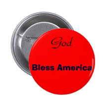 God, Bless America Pinback Button