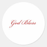 God Bless Round Sticker