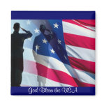God Bless the USA American Flag Fridge Magnet