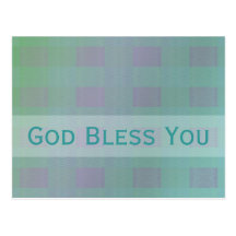 God Bless You pastel teal customisable Post Card