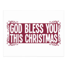 God Bless You This Christmas Post Cards