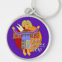 God Bless You | violet Schlüsselband