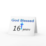 God Blessed 16 years birthday gift cards