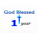 God Blessed 1 year birthday gift Postcards