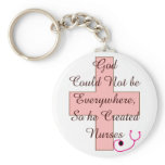 God Could Not Everywhere NURSES pink cross keychains