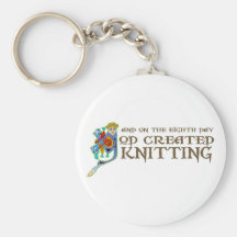 God Created Knitting Keychain