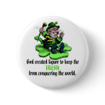God created liquor pinback button