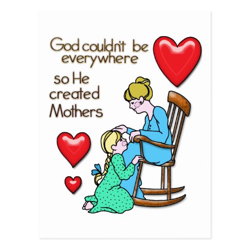 God Created Mothers Postcard
