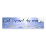 God created the world bumper sticker