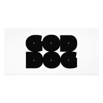 GOD DOG black Personalized Photo Card