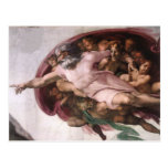 God from Creation of Adam in detail Postcards