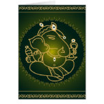 God Ganesha on green - Card