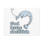 GOD HATES SHELLFISH postcards