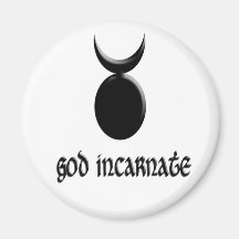 god incarnate black refrigerator magnet