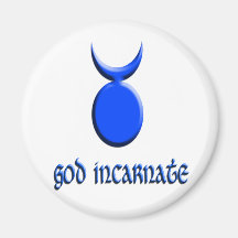 god incarnate blue fridge magnet
