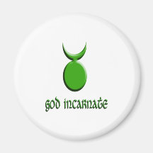 God Incarnate Green Refrigerator Magnet