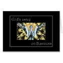 God is Away on Business  cards