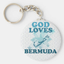 God Loves Bermuda Key Chains