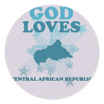 God Loves Central African Republic Stickers