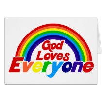 God Loves Everyone Gay Rainbow cards