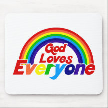 God Loves Everyone Gay Rainbow Mouse Mat