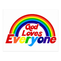 God Loves Everyone Gay Rainbow Post Card