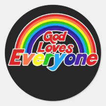 God Loves Everyone Gay Rainbow Sticker