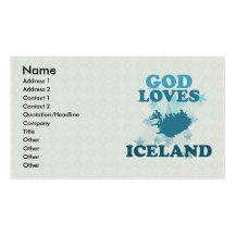 God Loves Iceland Business Card