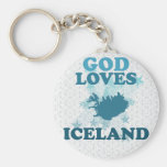 God Loves Iceland Key Chains