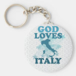 God Loves Italy Keychains