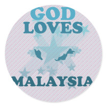 God Loves Malaysia Round Stickers
