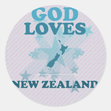 God Loves New Zealand Stickers