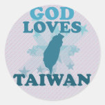 God Loves Taiwan Round Sticker