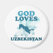 God Loves Uzbekistan Magnets