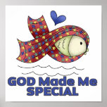God Made Me Special Autism Fish Symbol Print