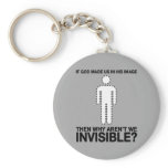 god made us in his image, why aren't we invisible? keychains