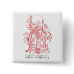 God of Longevity - Designer Square Button