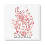 God of Longevity - Designer Square Magnet