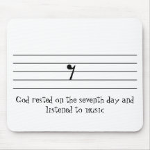 God rested on the seventh day and listened to... mouse mat
