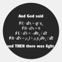 God Said Let There Be Light Religious Satire Round Sticker