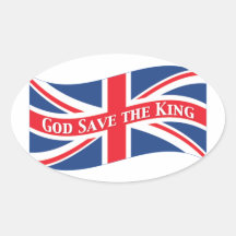 God Save the King with Union Jack Sticker