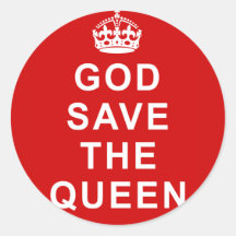 God Save the Queen Tshirts, Bags, Gifts Round Stickers