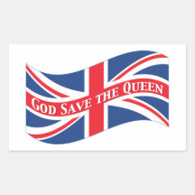 God Save the Queen with Union Jack Sticker