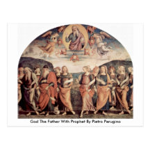 God The Father With Prophet By Pietro Perugino Postcard