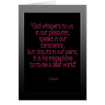 "God whispers to us ...."cs lewis cards