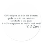 God Whispers to us in our Pleasures stickers