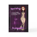Goddaughter Funky Modern Birthday Card with Rag Do