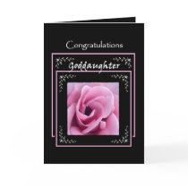 GODDAUGHTER Wedding Congratulations  Pink Rose Greeting Cards