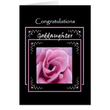 GODDAUGHTER Wedding Congratulations  Pink Rose Greeting Cards