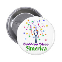 Goddess Bless America Button
